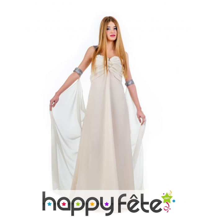 Tenue robe longue et voile Empire blanche femme