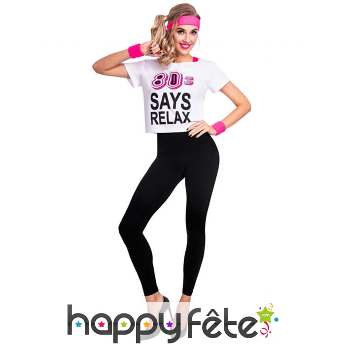 T-shirt 80 s says relax pour femme adulte