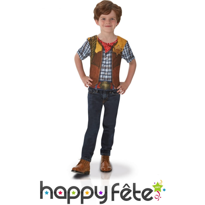 T-shirt cowboy photoréaliste pour enfant