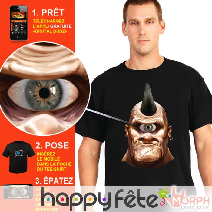 T-shirt cyclope oeil qui bouge