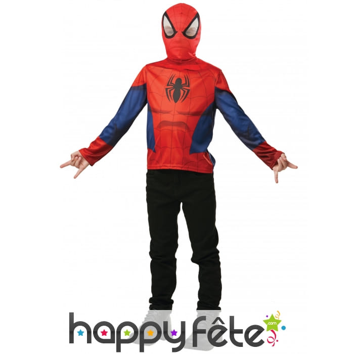 T-shirt de Spiderman pour enfant avec cagoule