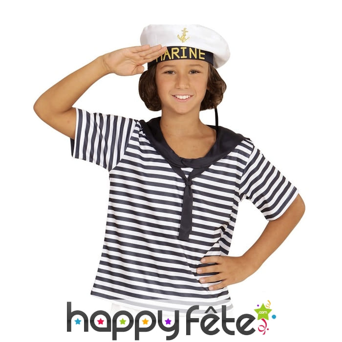 T-shirt et chapeau de marin pour enfant