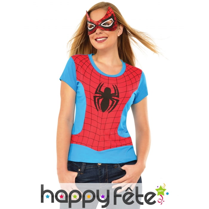 T-shirt et loup de Spiderman pour femme
