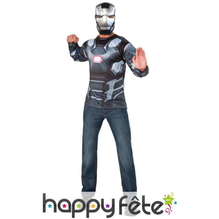 T-shirt et masque de iron captain america adulte