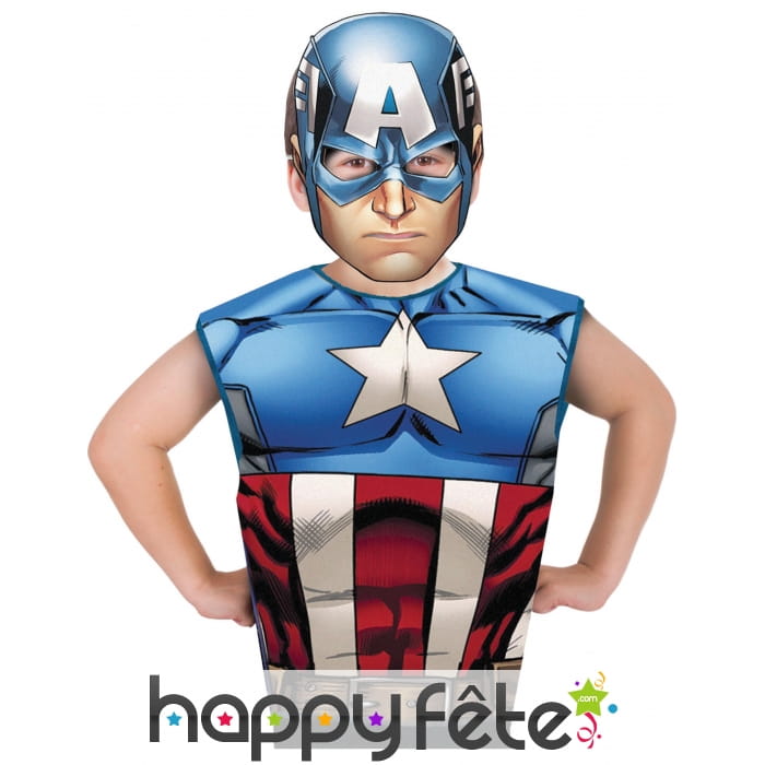 T-shirt et masque du Captain America pour enfant