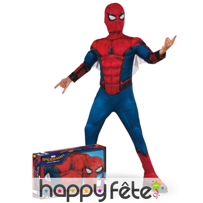 Tenue Spiderman Homecoming musclé enfant, coffret