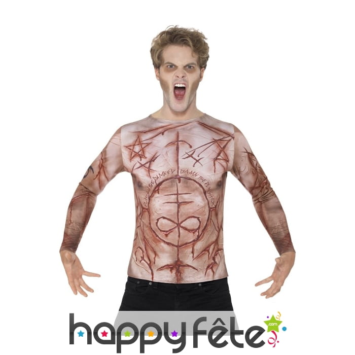 T-Shirt imprimé peau mutilée