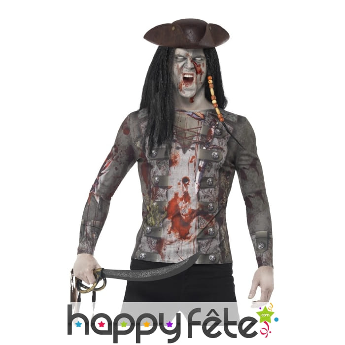 T-Shirt imprimé pirate zombie