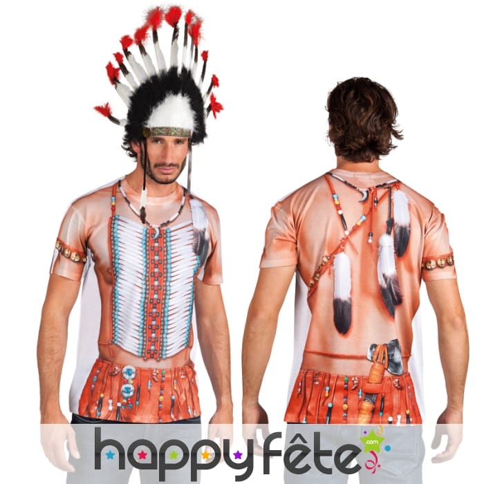 T-shirt imprimé torse d'indien