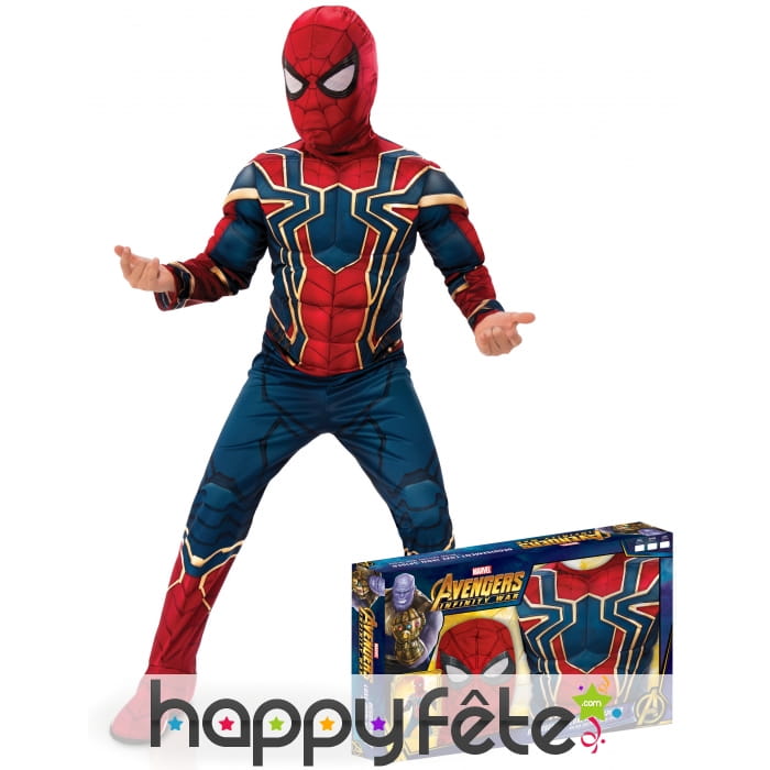 Tenue Spiderman Infinity War musclé,enfant coffret