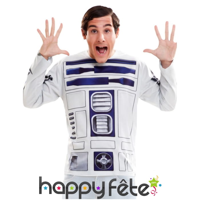Tee-shirt manches longues R2 D2, Star Wars adulte
