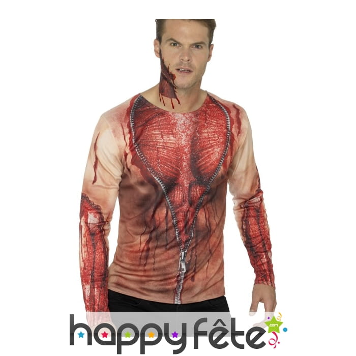 T-shirt peau déchirée, imprimé