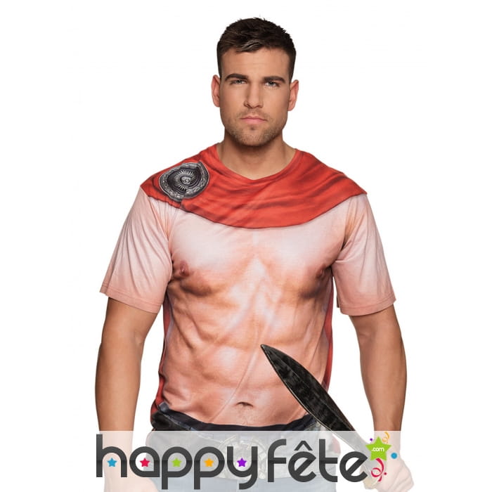 T-shirt photo réaliste gladiateur pour adulte