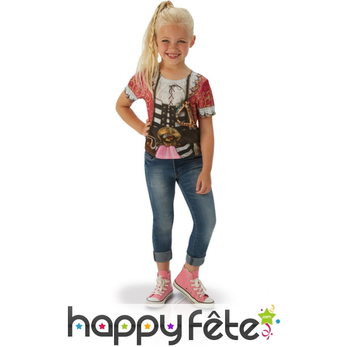 T-shirt photoréaliste imprimé de petite piratesse