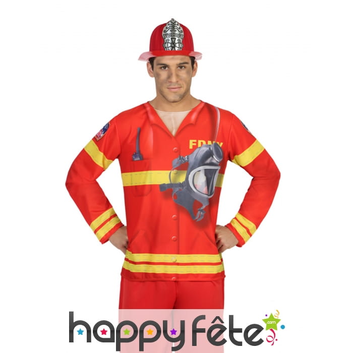 T-shirt uniforme de pompier pour adulte