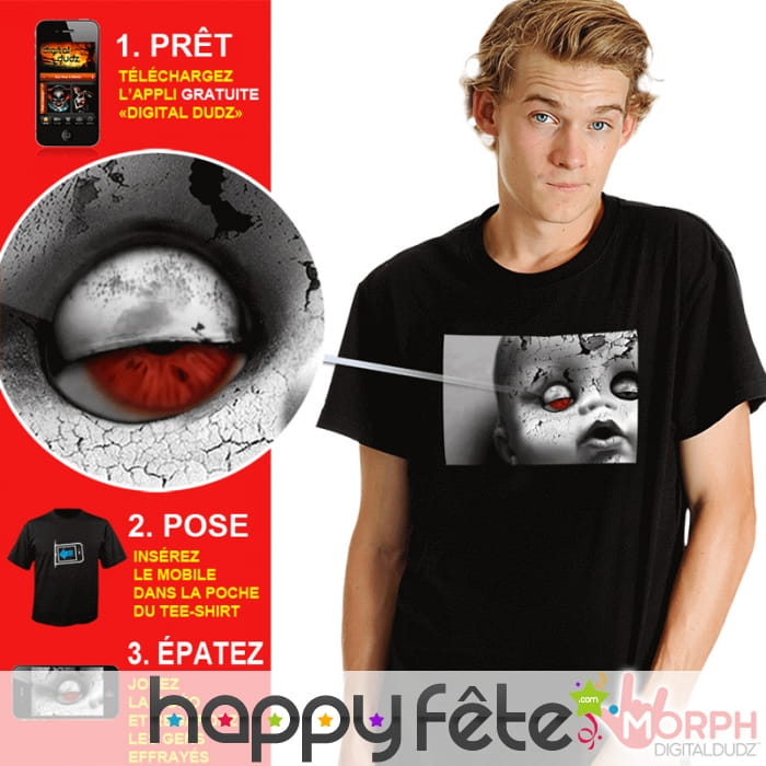 T-shirt vivant poupée oeil de sang