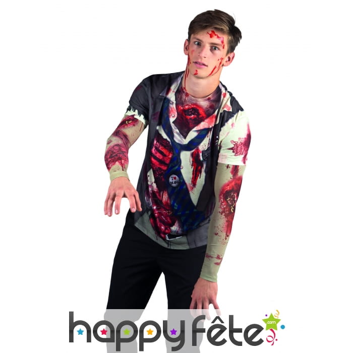 T-Shirt zombie imprimé pour homme