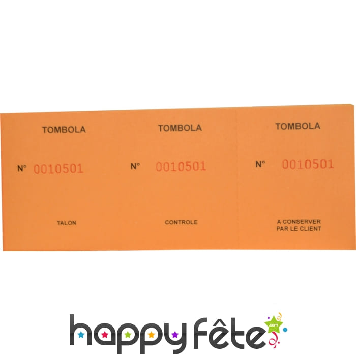 Tickets tombola 3 souches