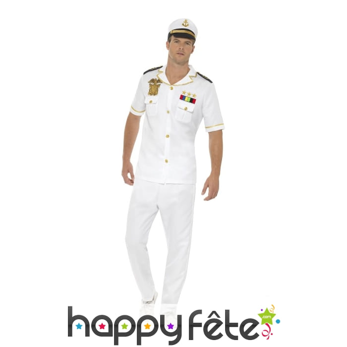 Uniforme blanc de capitaine de la marine