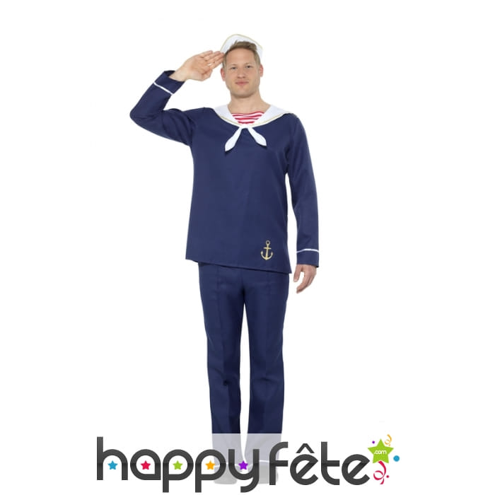Uniforme bleu de matelot pour homme