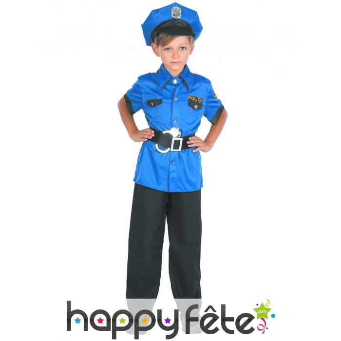 Uniforme bleu de policier pour enfant