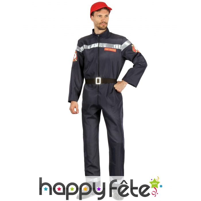 Uniforme bleu de pompier pour homme