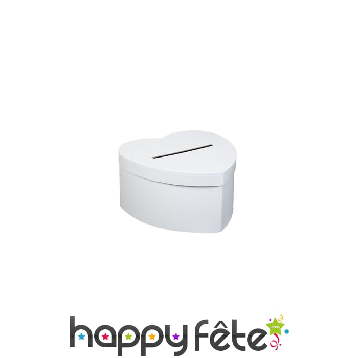 Urne cartonnée en forme de coeur blanc de 25 cm