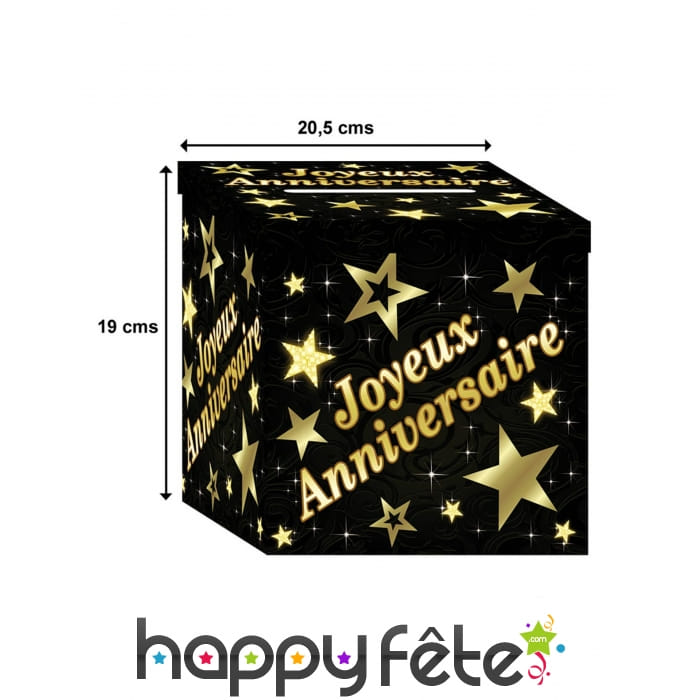 Urne d'anniversaire dorée et noire, 19 x 20,5 cm