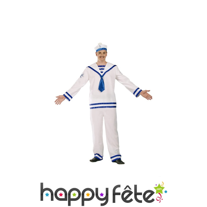 Uniforme de marin blanc et bleu
