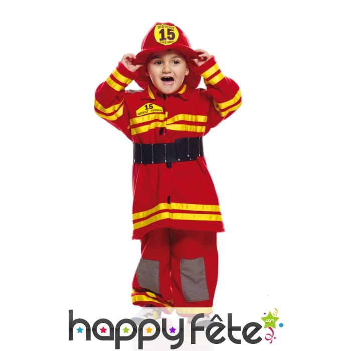 Uniforme de pompier rouge pour tout petit