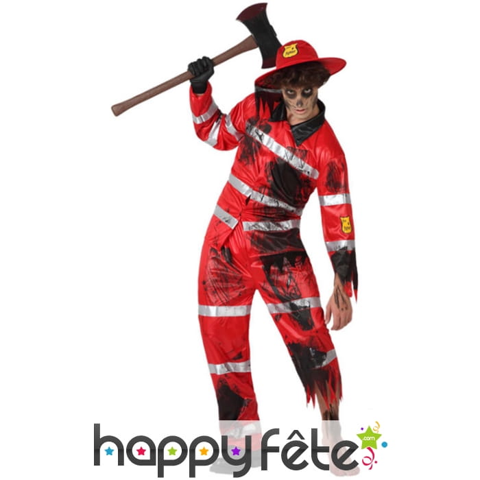 Uniforme de pompier zombie pour adulte