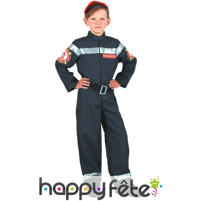 Uniforme noir de pompier pour enfant