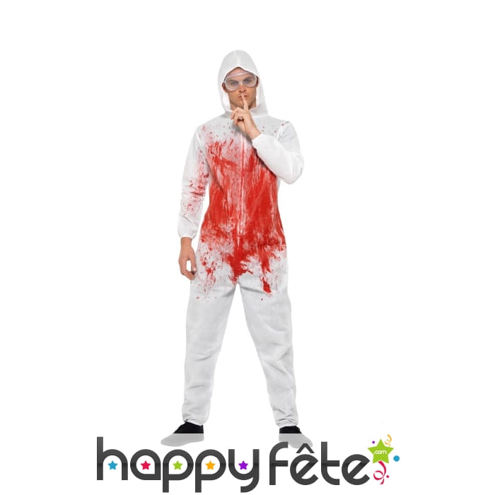 Uniforme police médico-légale sanguinolent