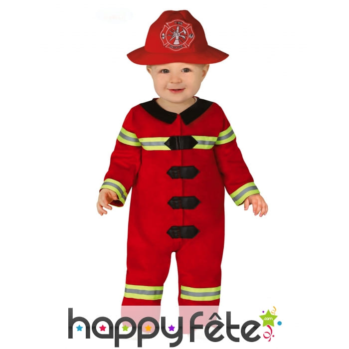 Uniforme rouge de pompier pour bébé