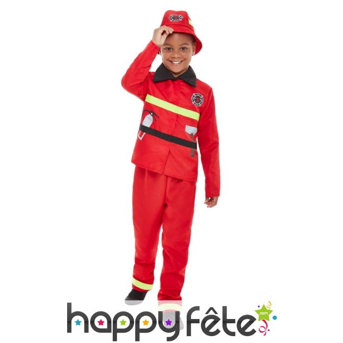Uniforme rouge de pompier pour enfant