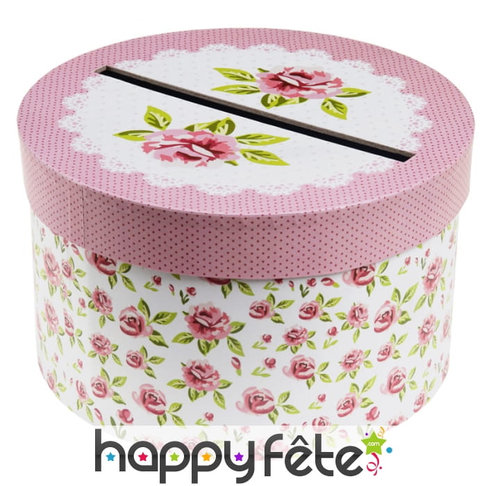 Urne ronde décorée de roses