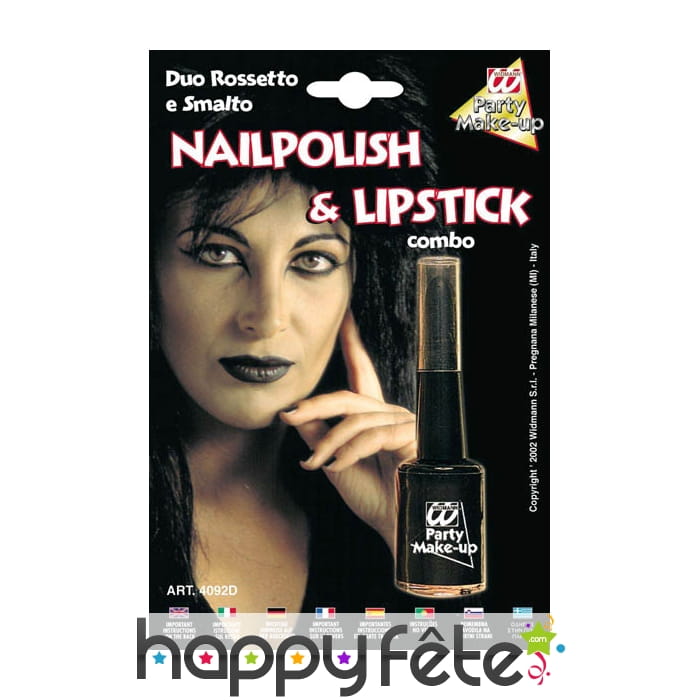 Vernis a ongles noir avec lipstick