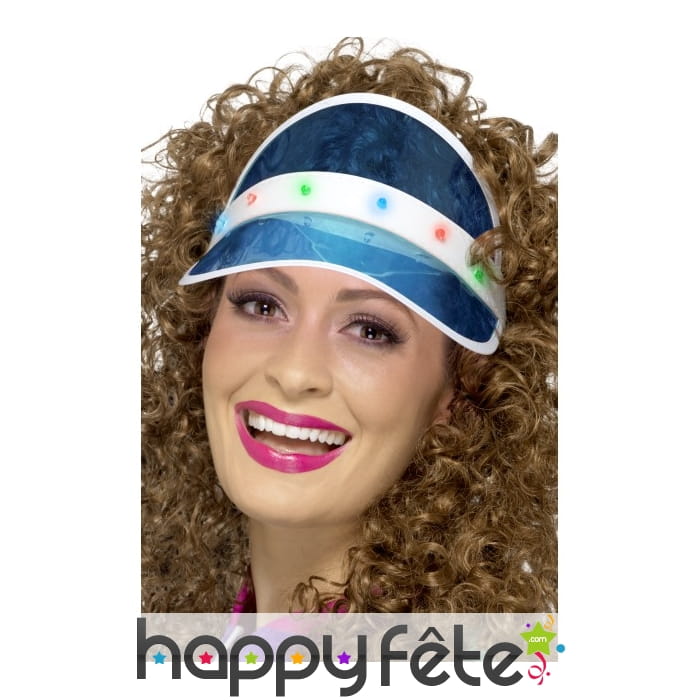 Visière bleue avec leds, années 80