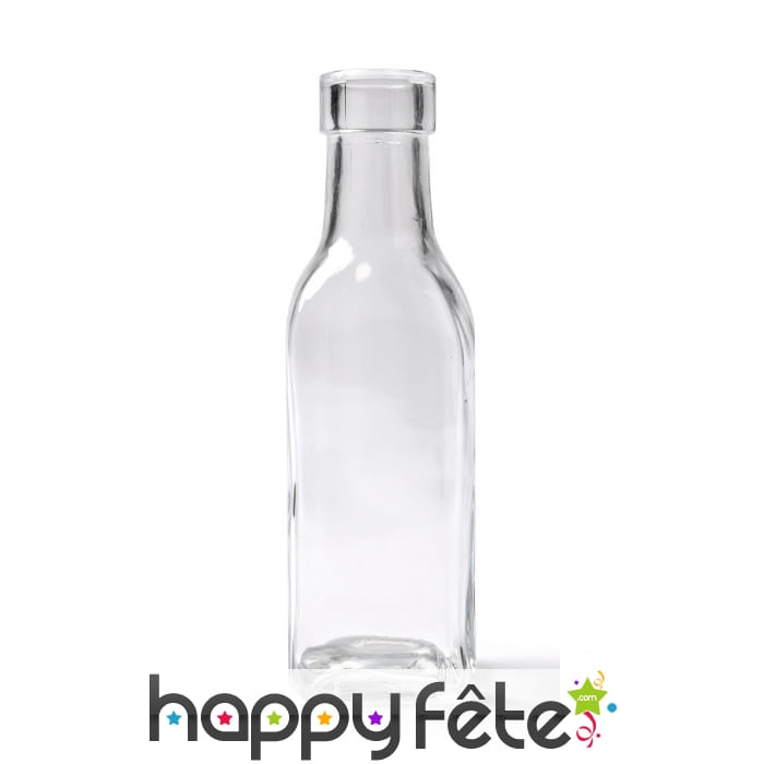 Vase bouteille carrée en verre de 5x15 cm
