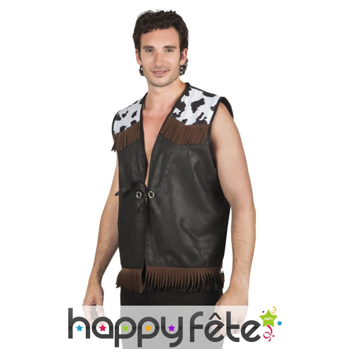Veste de cow-boy sans manches pour homme