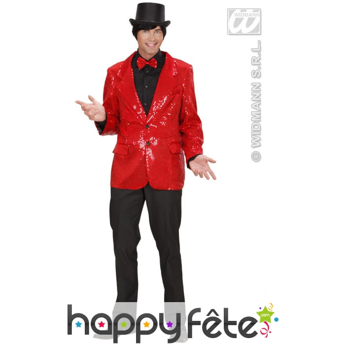 Veste Disco fever paillettée rouge