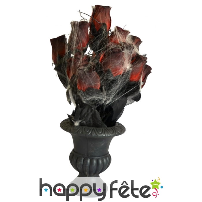 Vase de roses pour halloween