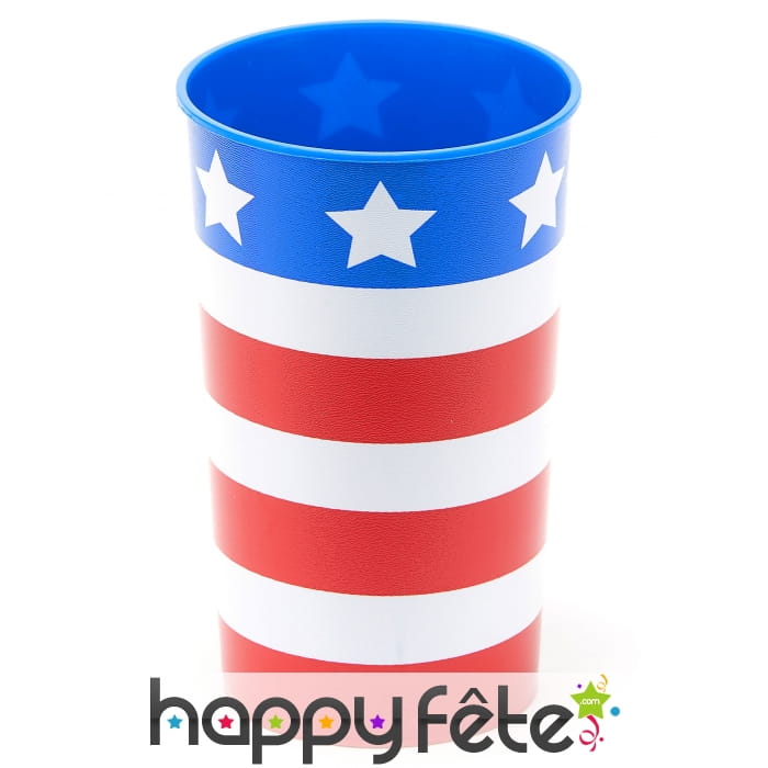 Verre drapeau USA rigide, 14cm