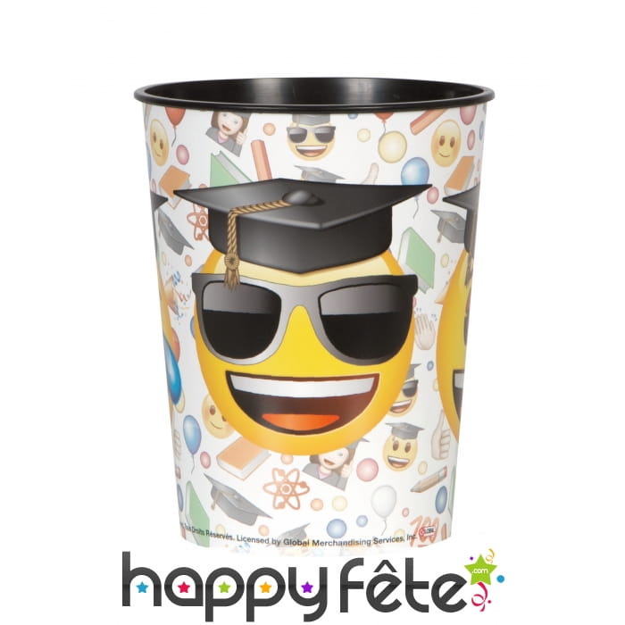 Verre émoticone diplômé, en plastique