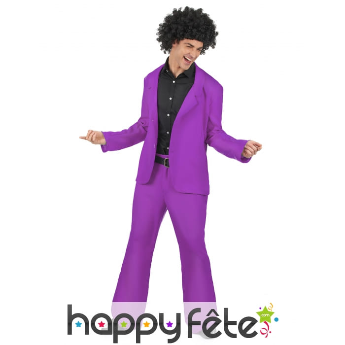 Veste et pantalon disco violet pour homme