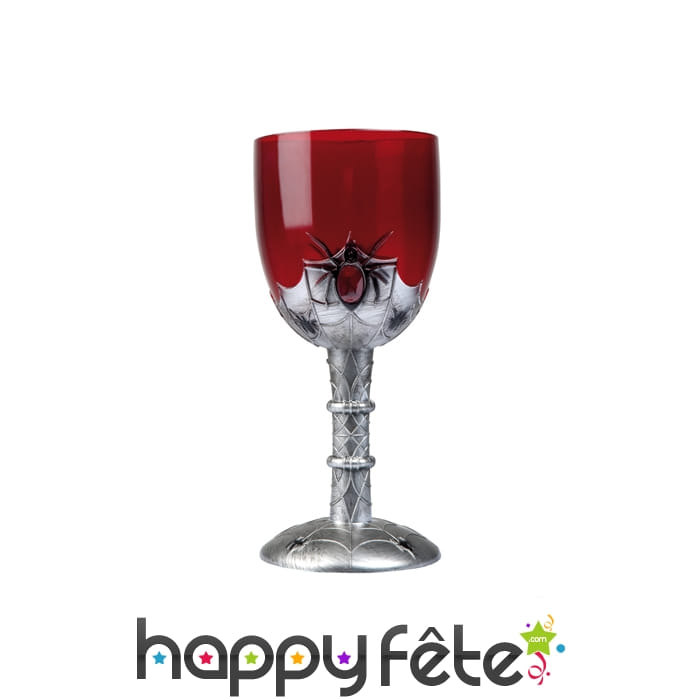 Verre Halloween rouge gothique pied araignée