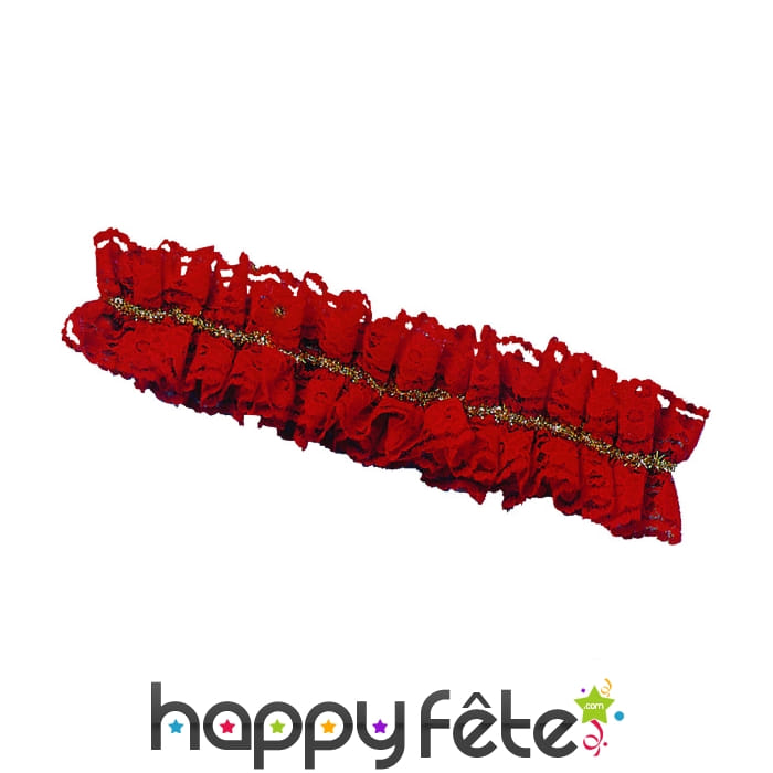 Veritable Jarretière en dentelle rouge