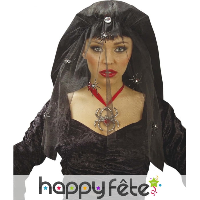 Voile noir avec araignées
