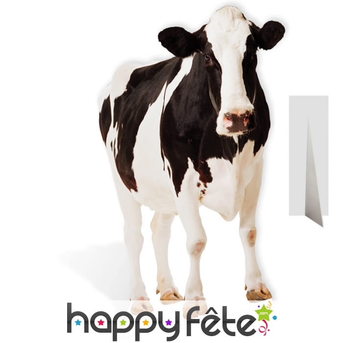 Vache noire et blanche en carton plat
