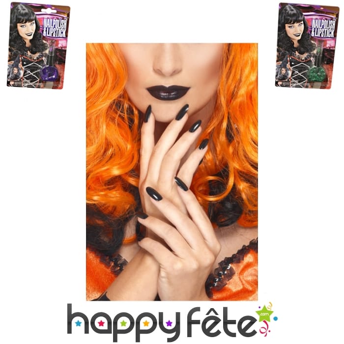 Vernis noir et lipstick
